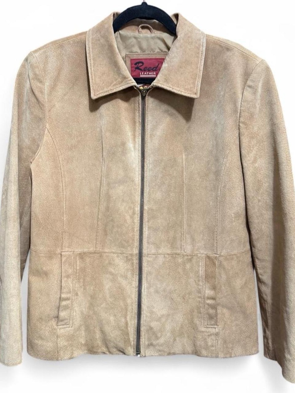 Vintage Reed Leather Sportswear Women’s L Tan Suede Genuine Leather Jacket